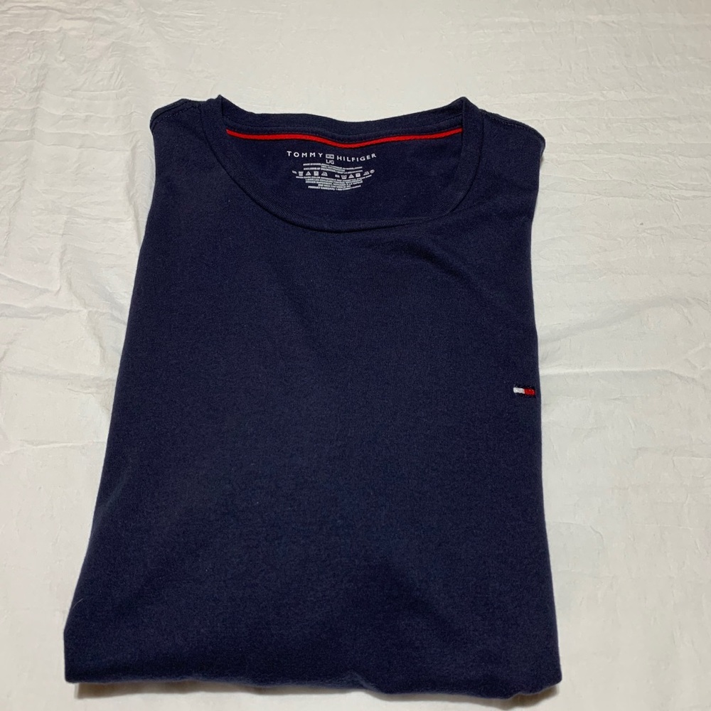 Large Tommy Hilfiger Navy Plain Tee